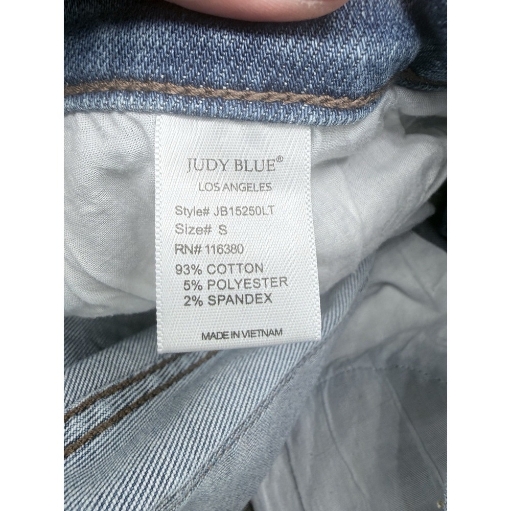 Judy Blue Denim Shorts Women Size S Small Light Wash Distressed Frayed Cutoff - Picture 11 of 12